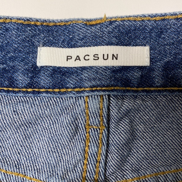 PACSUN Eco Medium Blue HighRise Straight Distressed Jeans - Picture 7 of 9